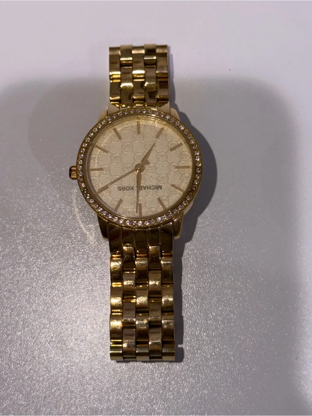 Michael Kors Gold Crystal-Trim Women's Bracelet Watch